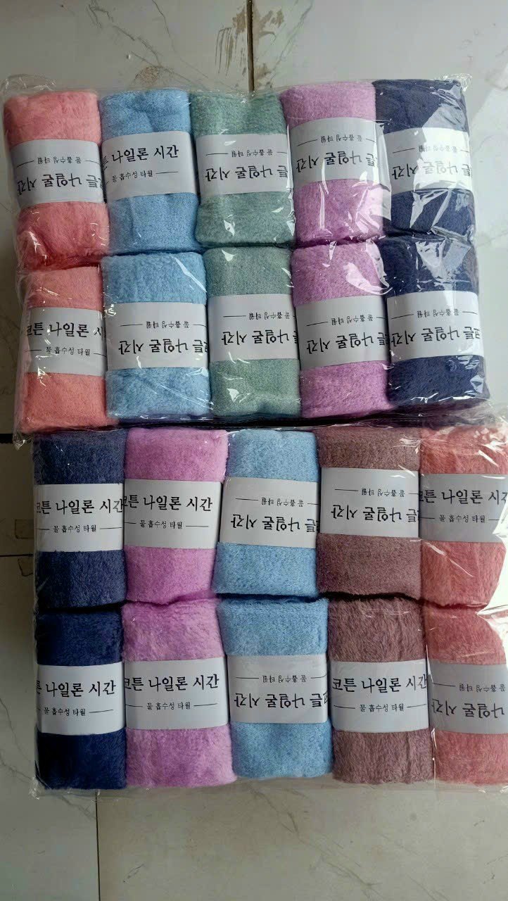 20241122_sMhsL7ay9I Set 10 cái khăn mặt trơn (Kiện 100 set) - Ảnh 1