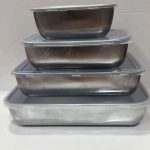 Khay Inox số 4 nắp nhựa kt 20x25x5cm (Kiện 150 cái)