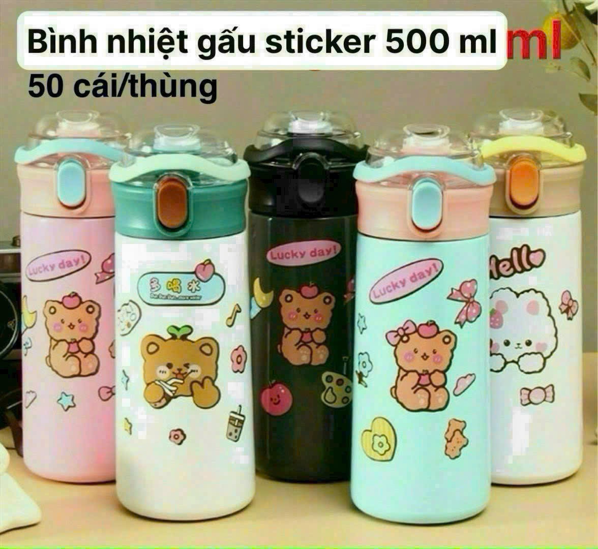 20250818_v7bCjcdoKm Bình giữ nhiệt gấu sticker dán (kiện 50 cái) - Ảnh 1