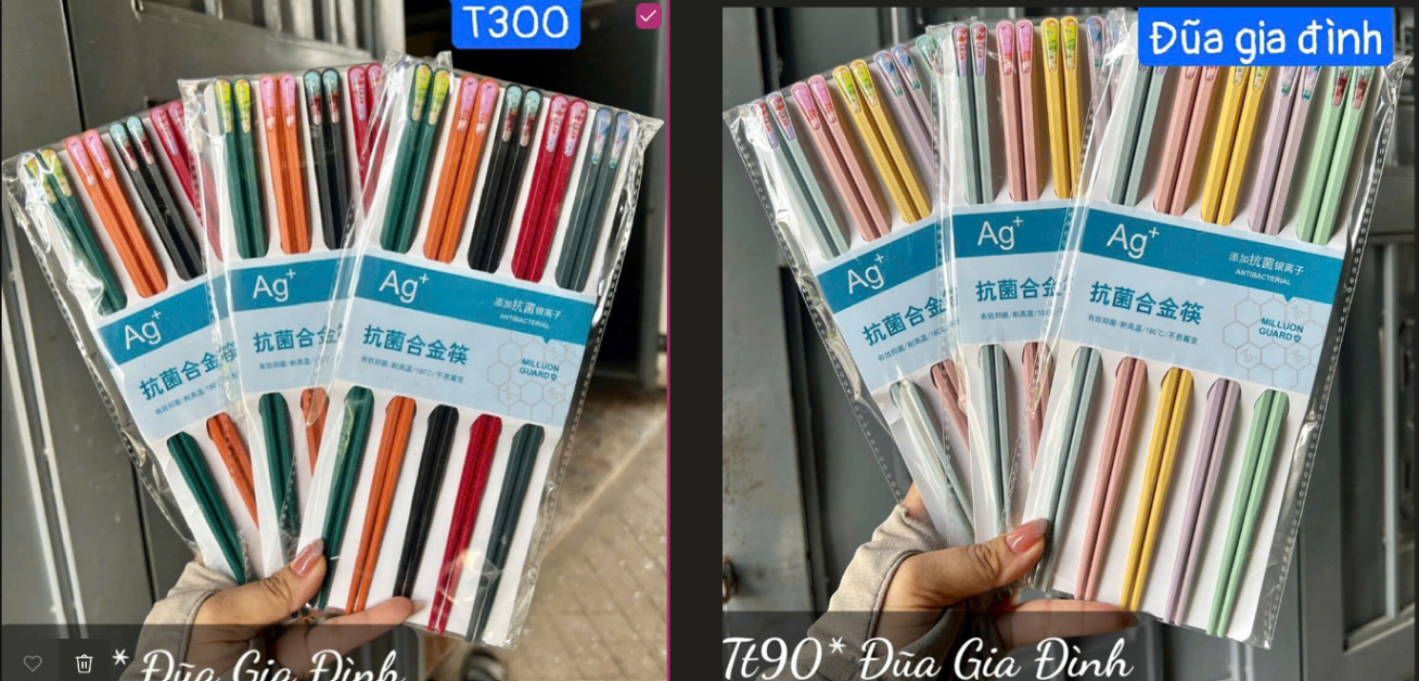 20250825_E9jSZiGicl Set 5 đôi đũa gia đình màu sắc ngẫu nhiên Tmark (Kiện 300 set) - Ảnh 1