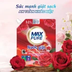 Túi Nước Giặt Maxpure Hương Hoa Hồng Bulgaria 3,2L (Kiện 6 túi )