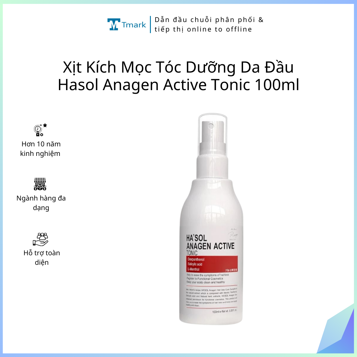20251201_cRUlSzyhCJ Xịt Kích Mọc Tóc Dưỡng Da Đầu Nuôi Dưỡng Nang Tóc Chắc Khỏe Dành Cho Tóc Rụng Mỏng Yếu Hasol Anagen Active Tonic 100ml - Ảnh 1