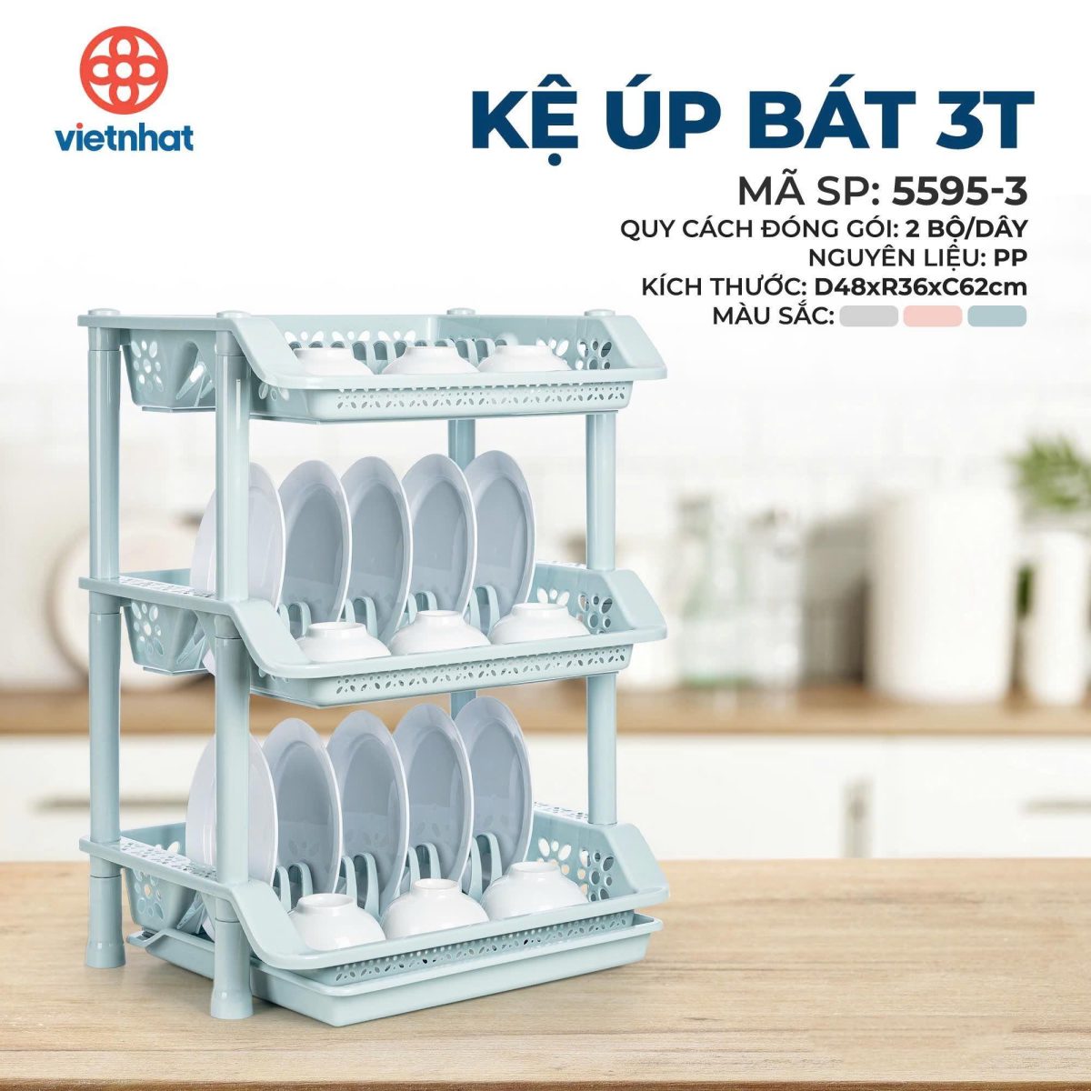 Kệ úp bát 3T 5595-3 VN ( Kiện 30 cái) - Ảnh 2