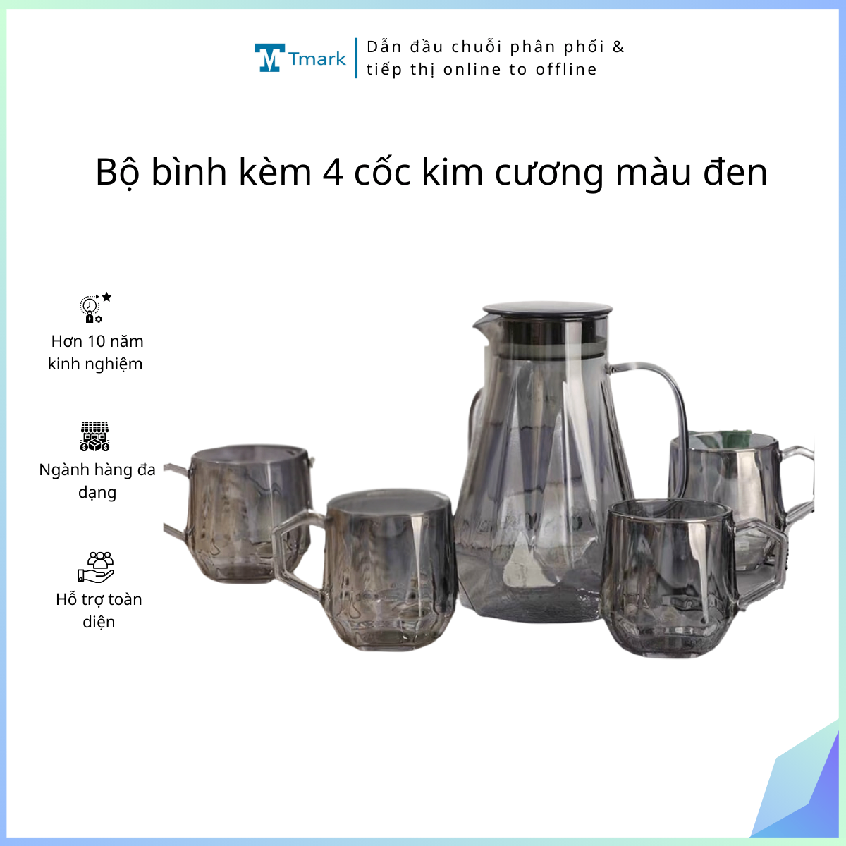 20251211_3Jd0uCj2W7 Bộ bình kèm 4 cốc kim cương màu đen (Kiện 12 bộ) - Ảnh 1