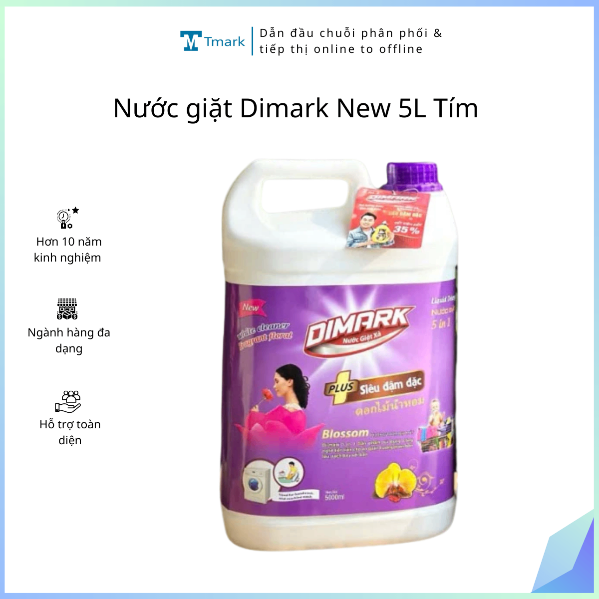 20251211_w1E3eci1nk Nước giặt Dimark New 5L Tím (Kiện 4 can) - Ảnh 1