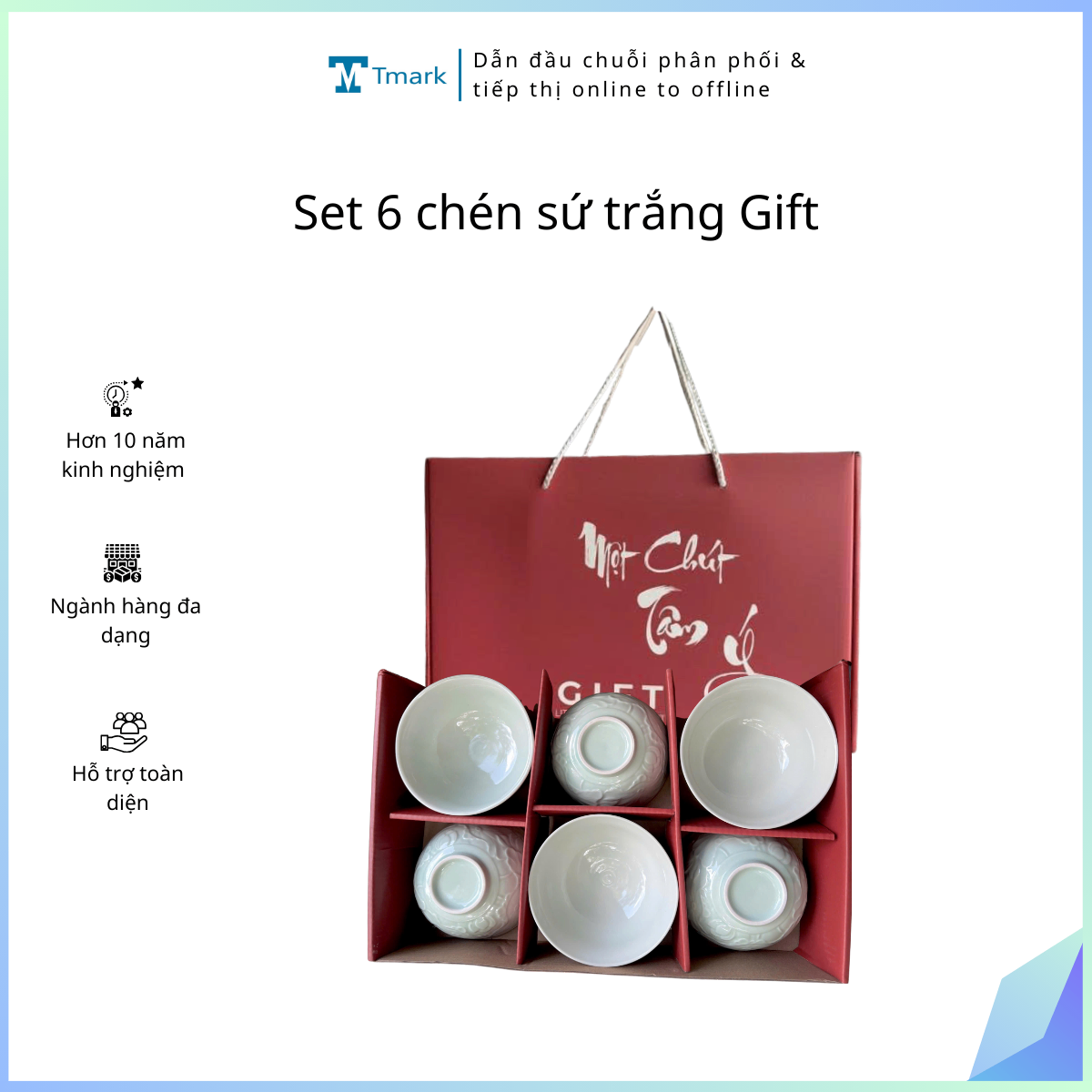 20251224_GI4FsYQ4D5 Set 6 chén sứ trắng Gift (Kiện 14x3 bộ) - Ảnh 1