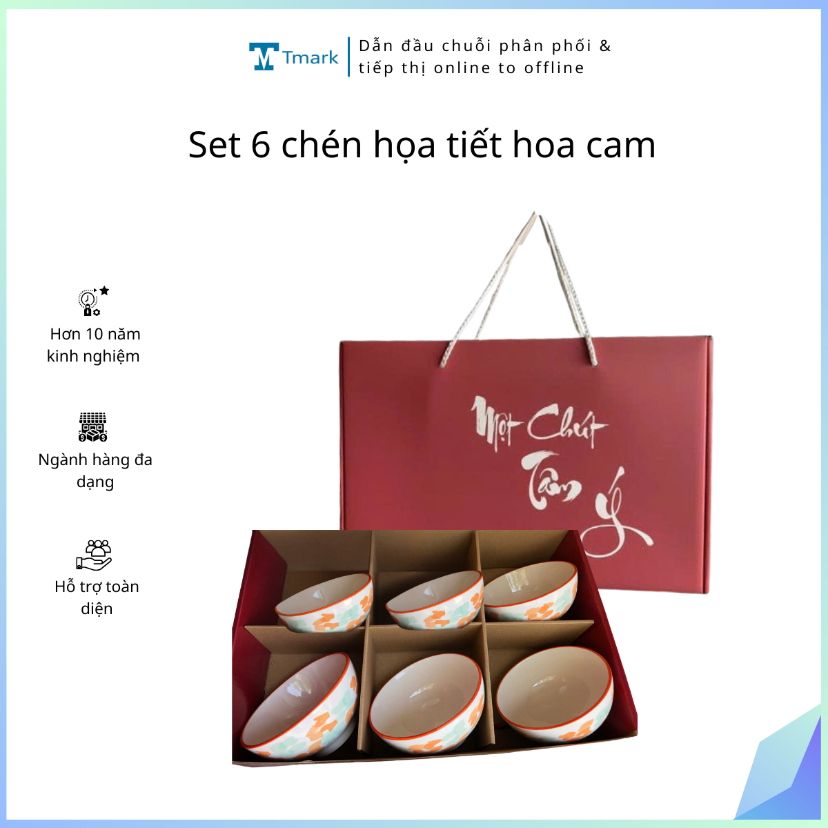 20260102_mm1UrF8QK9 Set 6 chén họa tiết hoa cam (Kiện 14x3 bộ)(Hàng nguyên kiện) - Ảnh 1