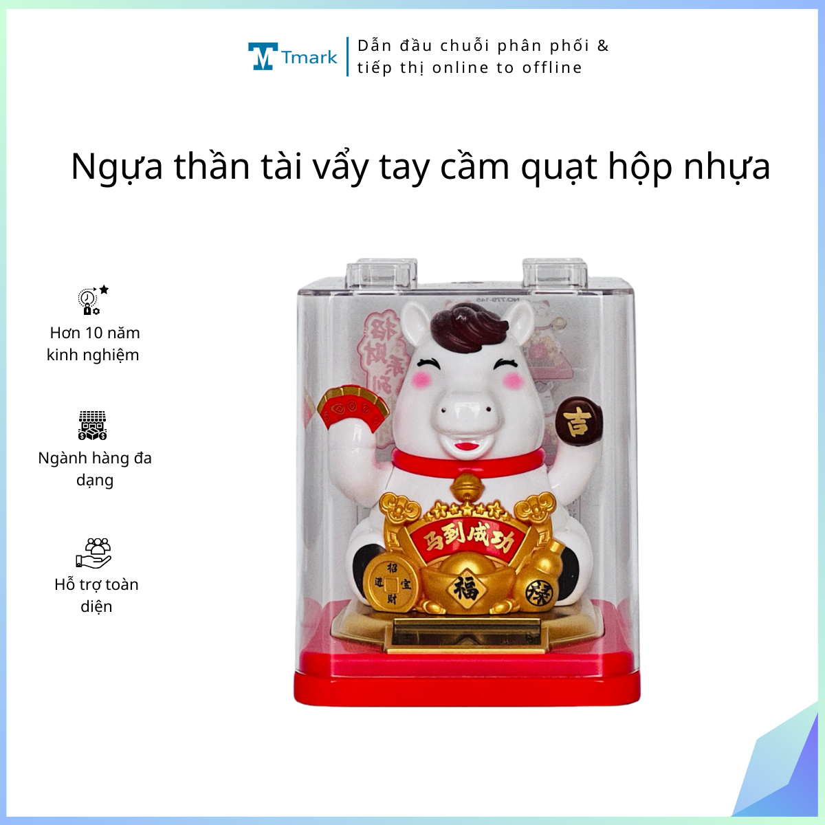 20260103_2wK4HiSks8 Ngựa thần tài vẩy tay cầm quạt hộp nhựa (Kiện 24 con) - Ảnh 1