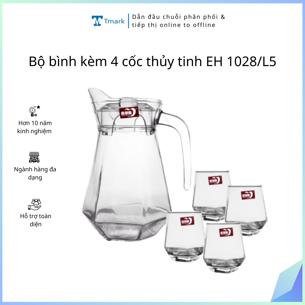 20260103_RqyyMCQOol Bộ bình kèm 4 cốc thủy tinh EH 1028/L5 (Kiện 8 bộ) - Ảnh 1