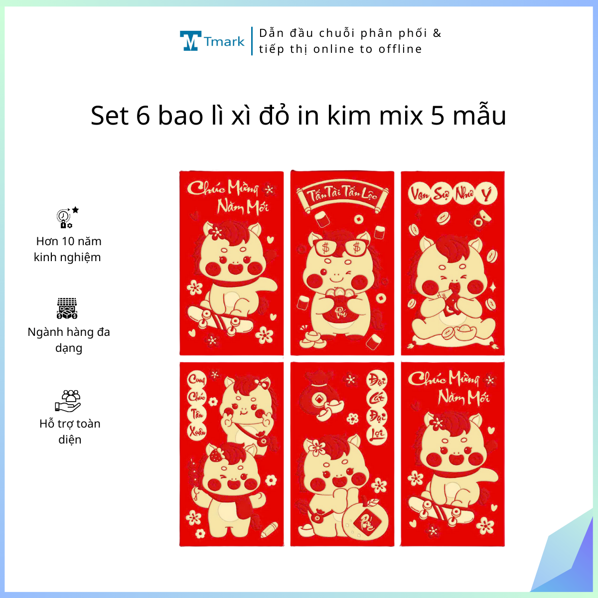 20260103_o7KOAiU9yY Set 6 bao lì xì đỏ in kim mix 5 mẫu (Kiện 280 set) - Ảnh 1