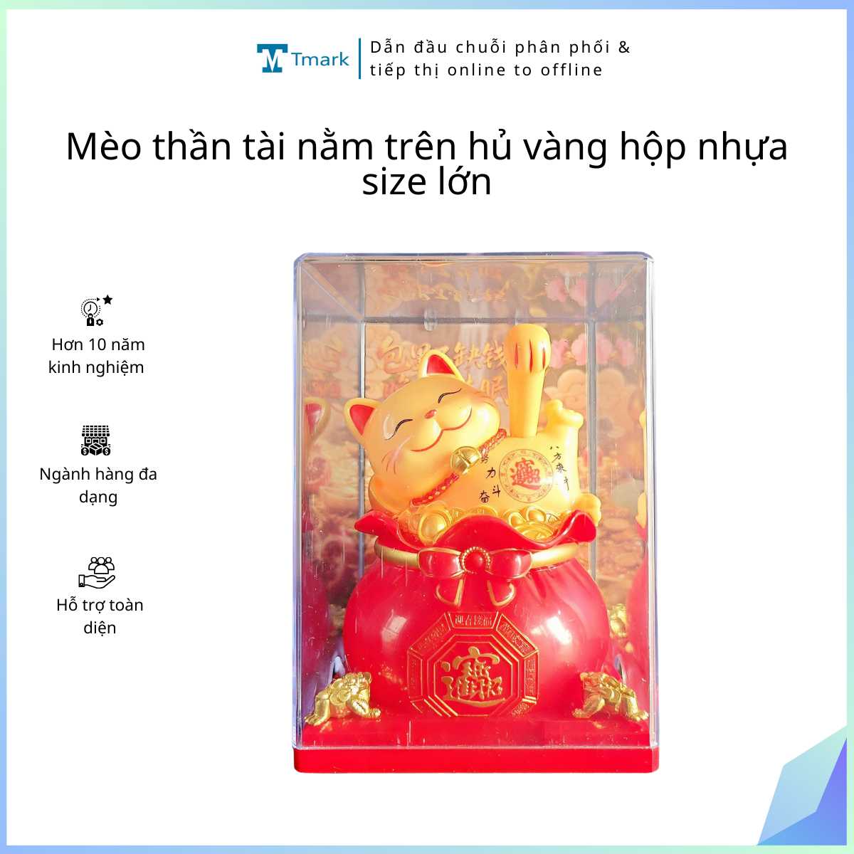 20260115_3TwaIBvSyD Mèo thần tài nằm trên hủ vàng hộp nhựa size lớn (Kiện 150 con) - Ảnh 1