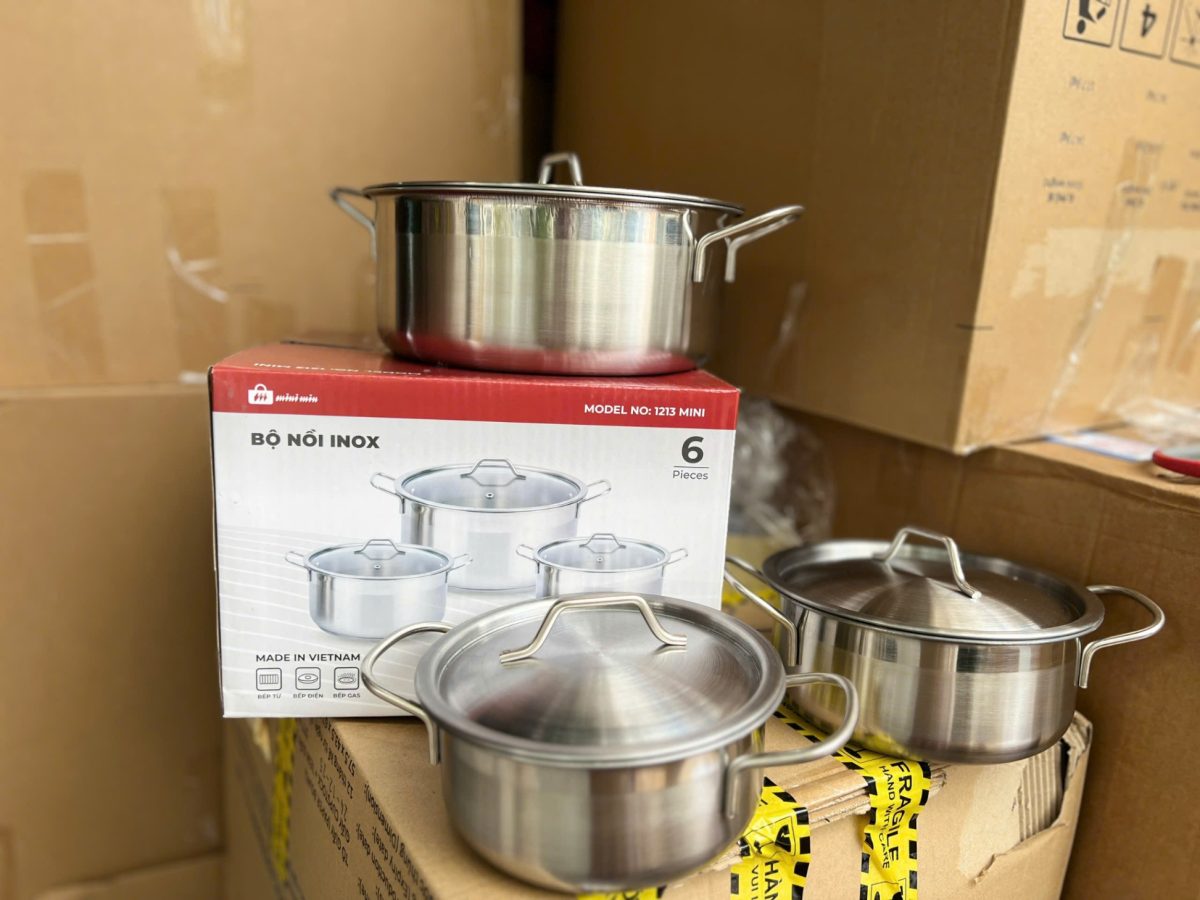 Bộ nồi inox 6 chi tiết mã 1213MINI (Kiện 30 bộ) - Ảnh 2