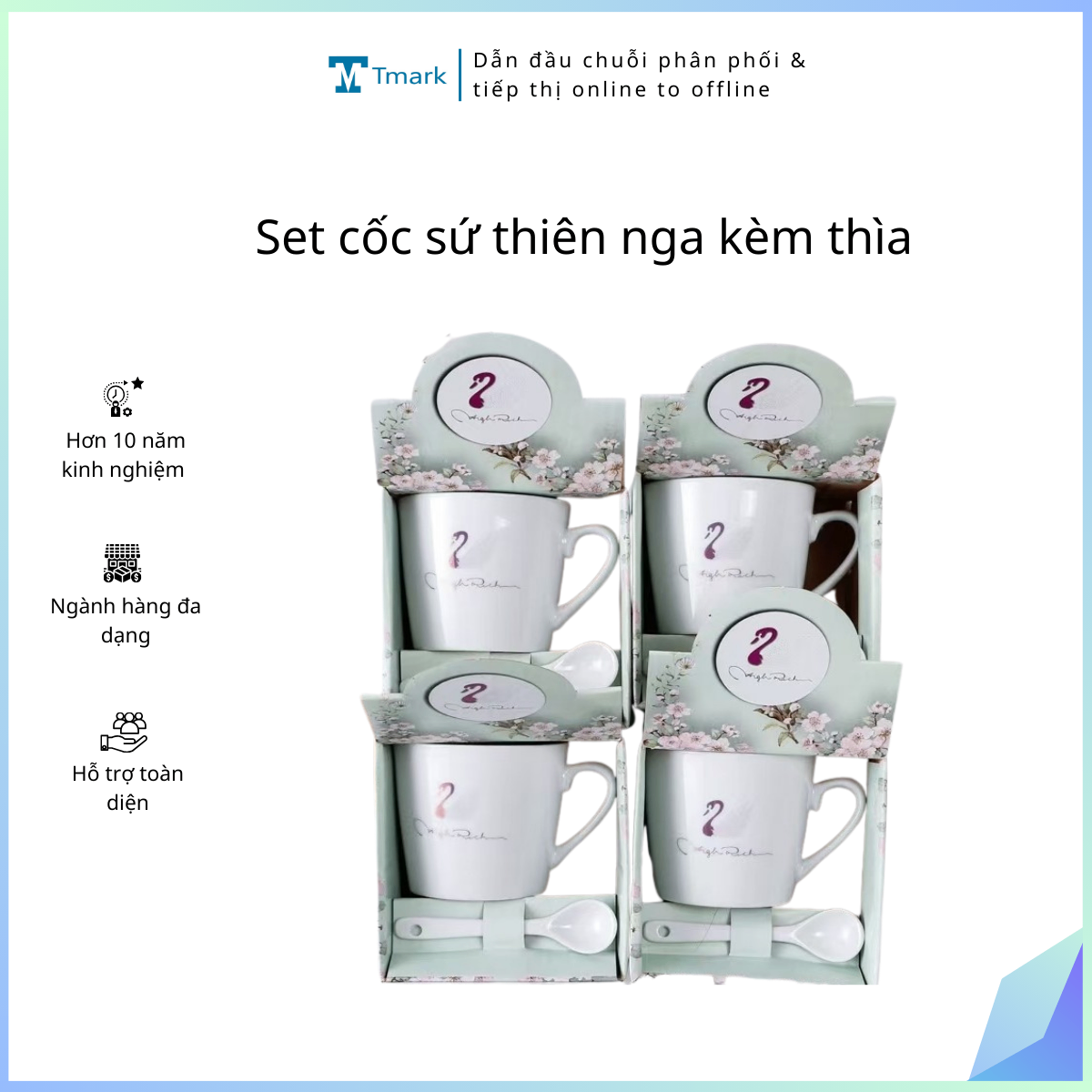 20260122_wVflhhkIOv Set cốc sứ thiên nga kèm thìa (Kiện 100 set) - Ảnh 1