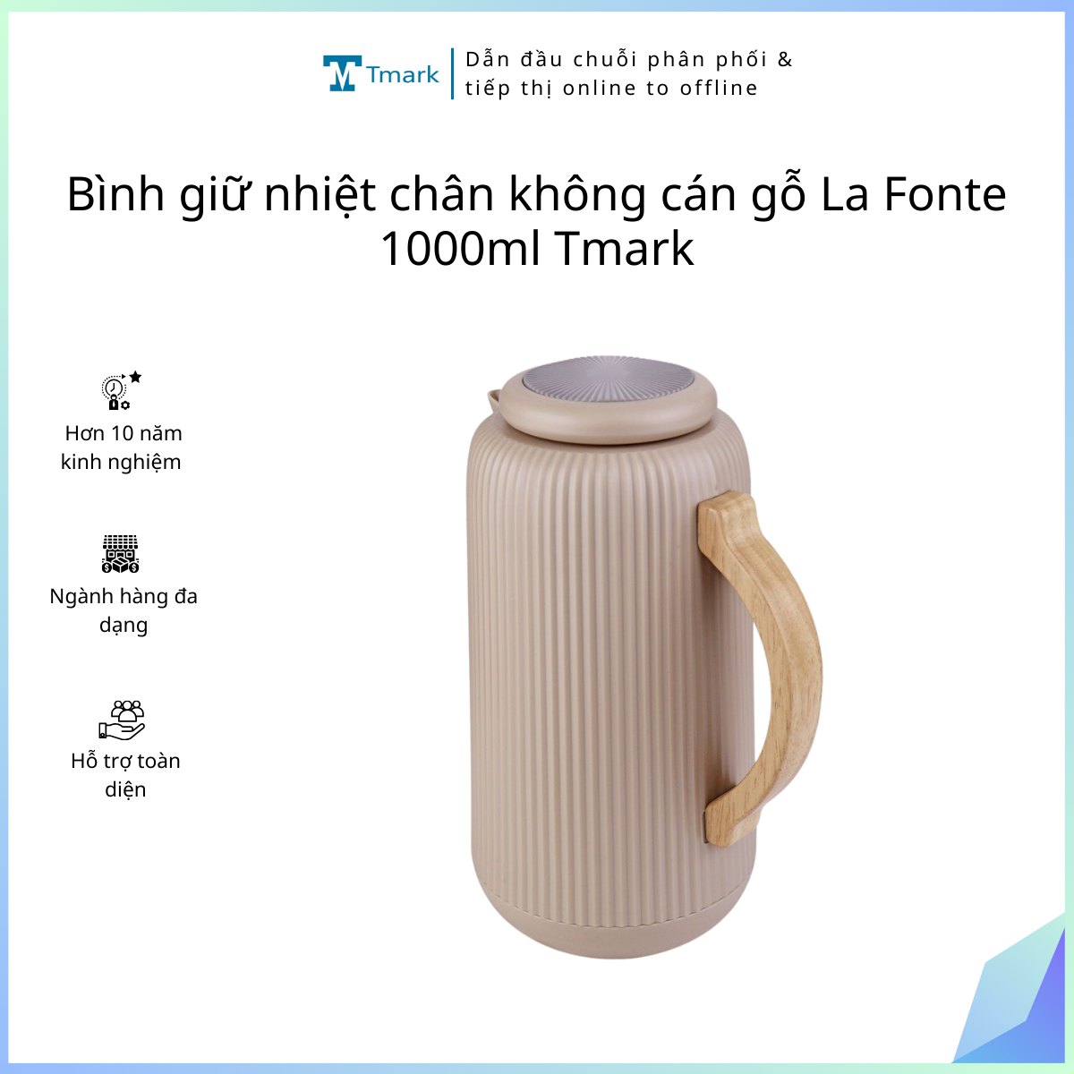 20260129_JUH8Q66Bob Bình giữ nhiệt chân không cán gỗ La Fonte 1000 ml Tmark (Kiện 50 cái) - Ảnh 1