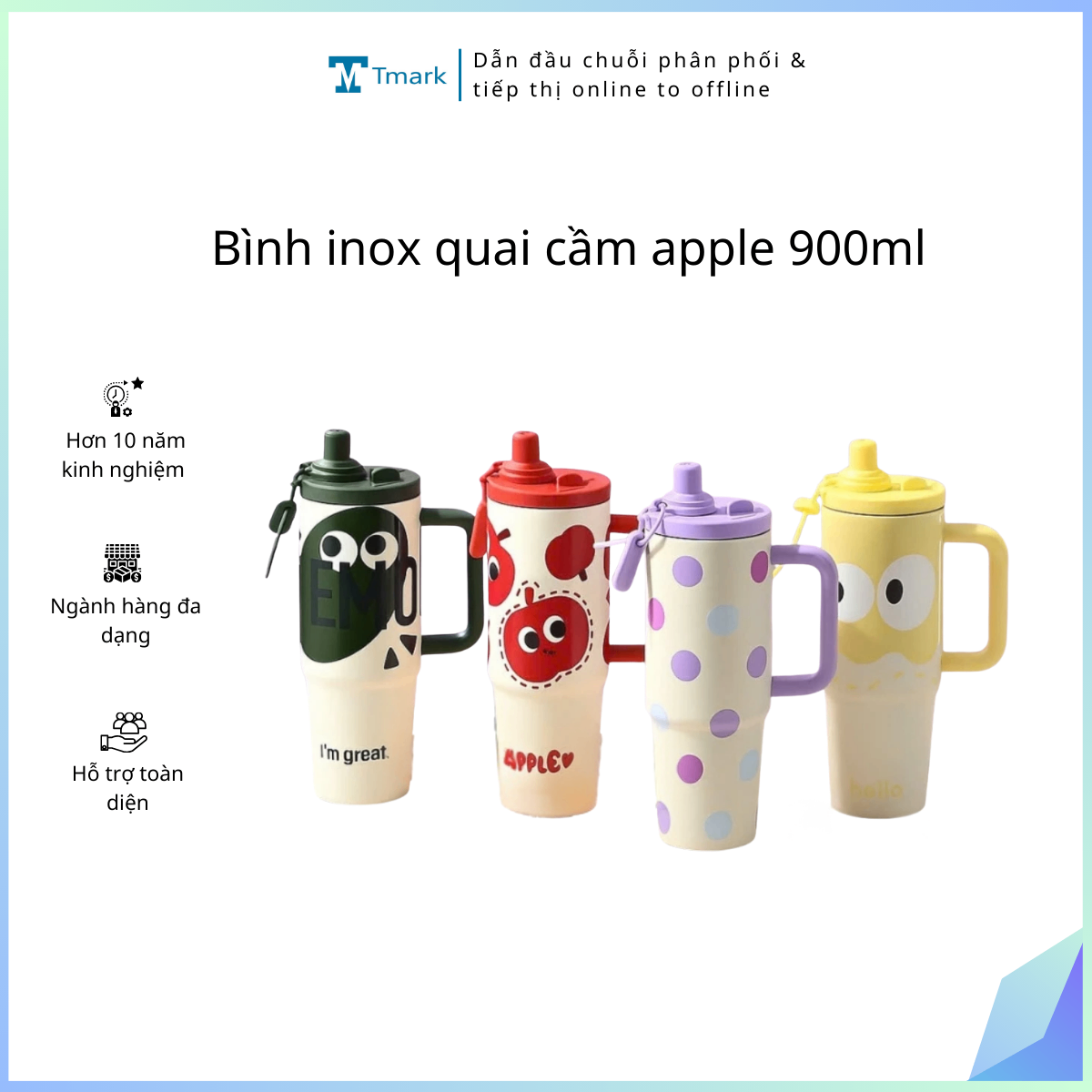 20260129_kuAm12c4q1 Bình inox quai cầm apple 900ml (Kiện 40 cái) - Ảnh 1