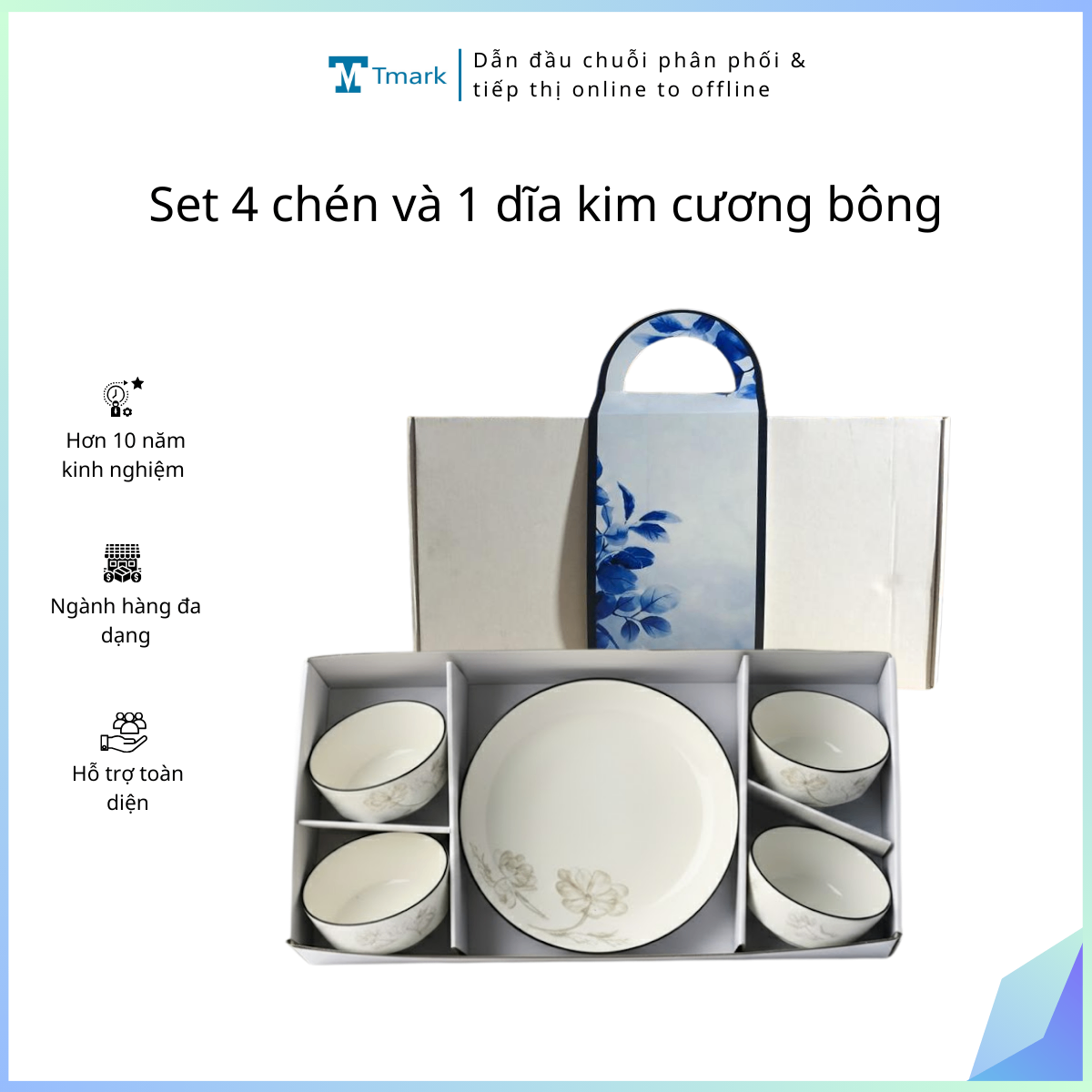 20260204_6mbQRJLmLI Set 4 chén và 1 dĩa kim cương bông (Kiện 12 bộ) - Ảnh 1