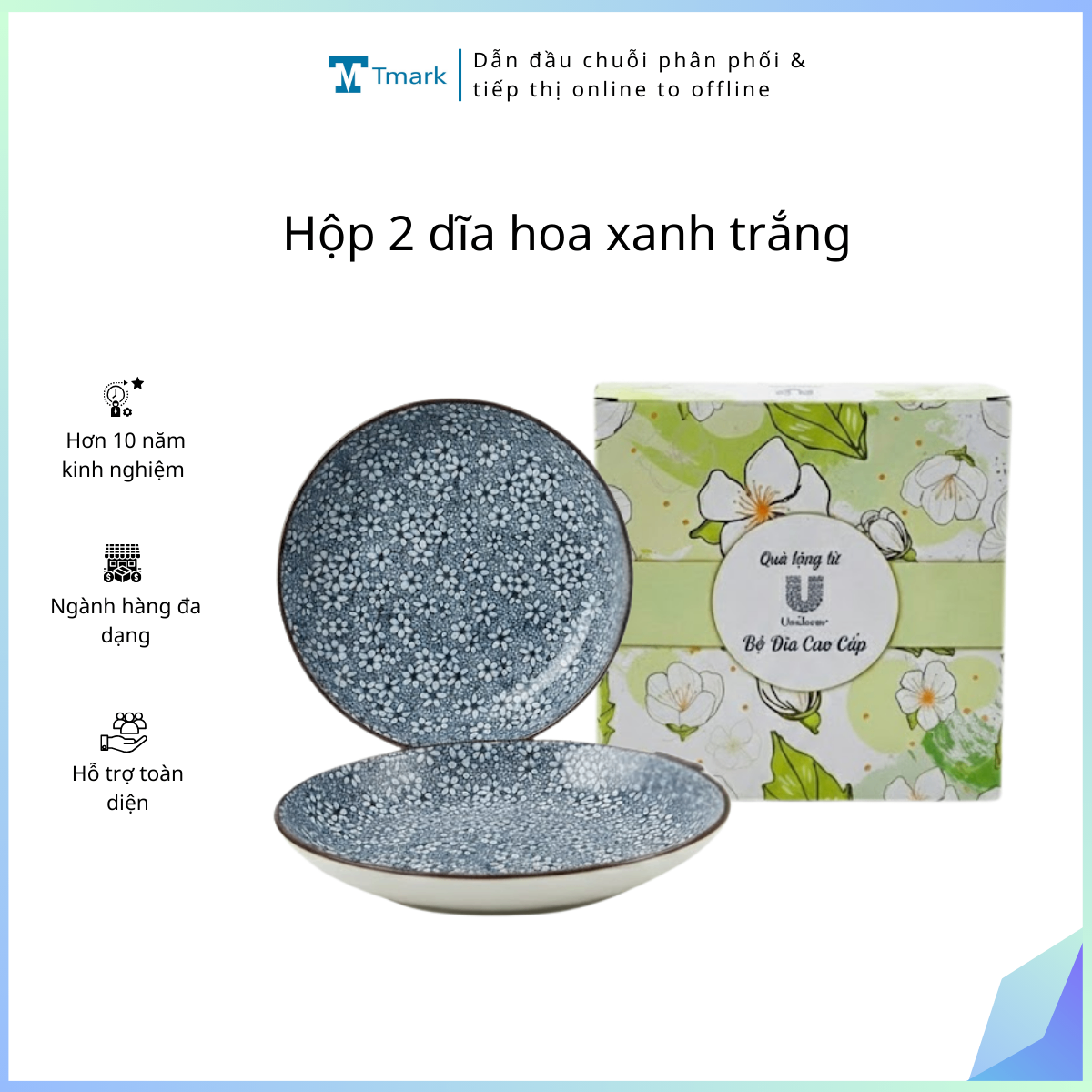 20260225_XwqKvaSrEW Hộp 2 dĩa hoa xanh trắng (Kiện 18 hộp) (Hàng nguyên kiện) - Ảnh 1