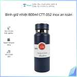 Bình giữ nhiệt 800ml CTT-052 inox an toàn Tmark (Kiện 50 cái)