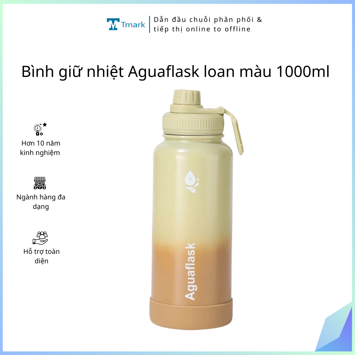 Binh-giu-nhiet-Aguaflask-loan-mau-1000ml-Tmark-Kien-30-cai- Bình giữ nhiệt Aguaflask loan màu 1000ml Tmark (Kiện 30 cái) - Ảnh 1