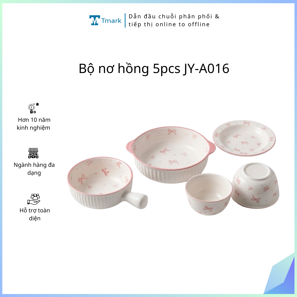 Bo-no-hong-5pcs-JY-A016-kien-10-bo- Bộ nơ hồng 5pcs JY-A016 ( kiện 10 bộ) - Ảnh 1