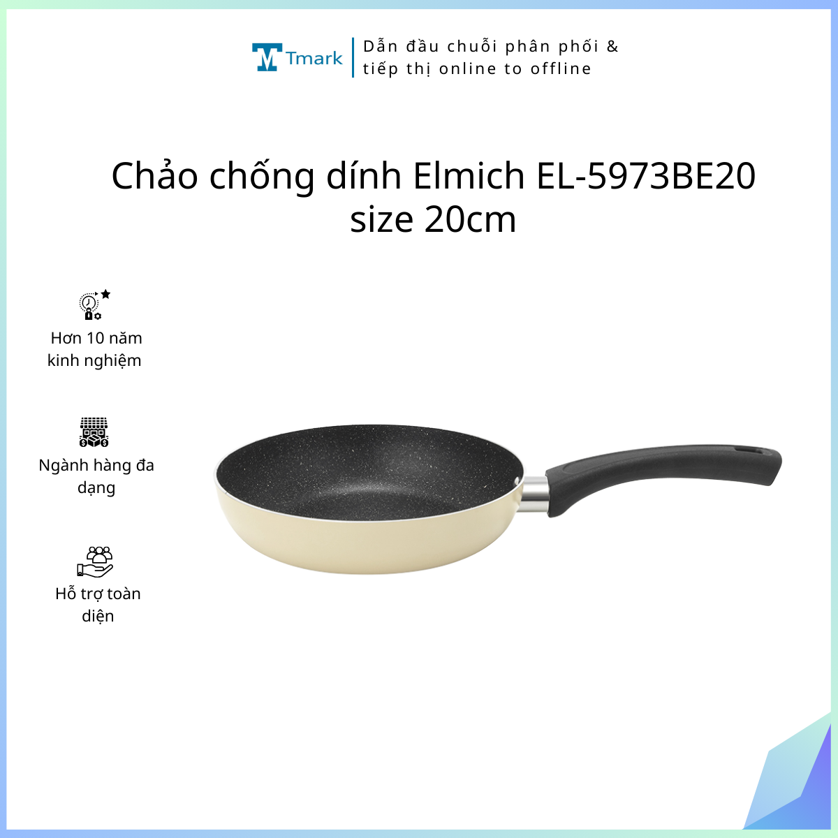 Chao-chong-dinh-Elmich-EL-5973BE20-size-20cm-Kien-50-cai- Chảo chống dính Elmich EL-5973BE20 size 20cm ( Kiện 50 cái) - Ảnh 1