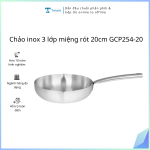 Chảo inox 3 lớp miệng rót 20cm GCP254-20 (Kiện 6 cái)