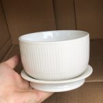 Chậu hoa gốm sứ kèm dĩa loại thấp ( Kiện 48 cái)(Hàng Nguyên Kiện)