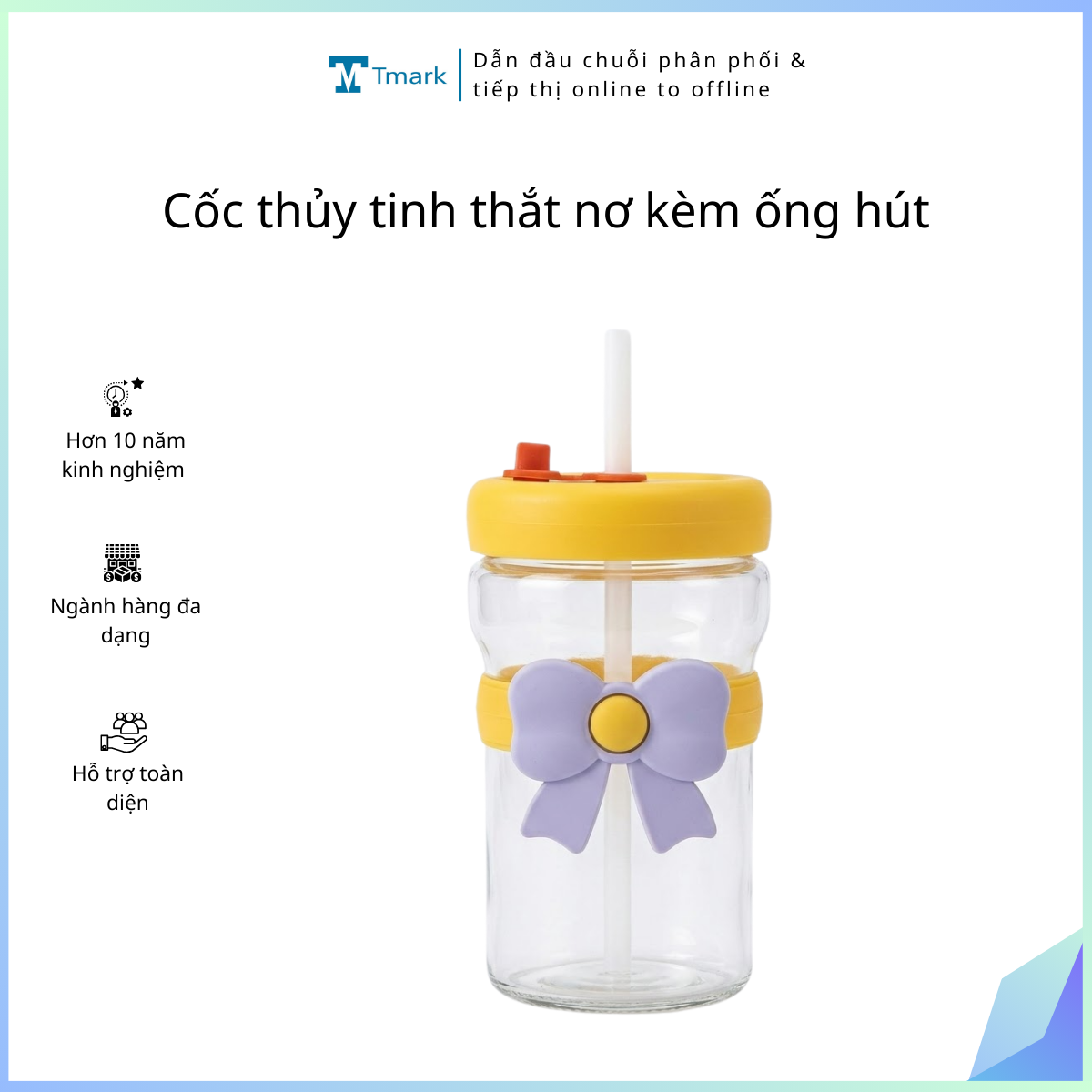 Coc-thuy-tinh-that-no-kem-ong-hut-Kien-68-cai- Cốc thủy tinh thắt nơ kèm ống hút (Kiện 68 cái) - Ảnh 1
