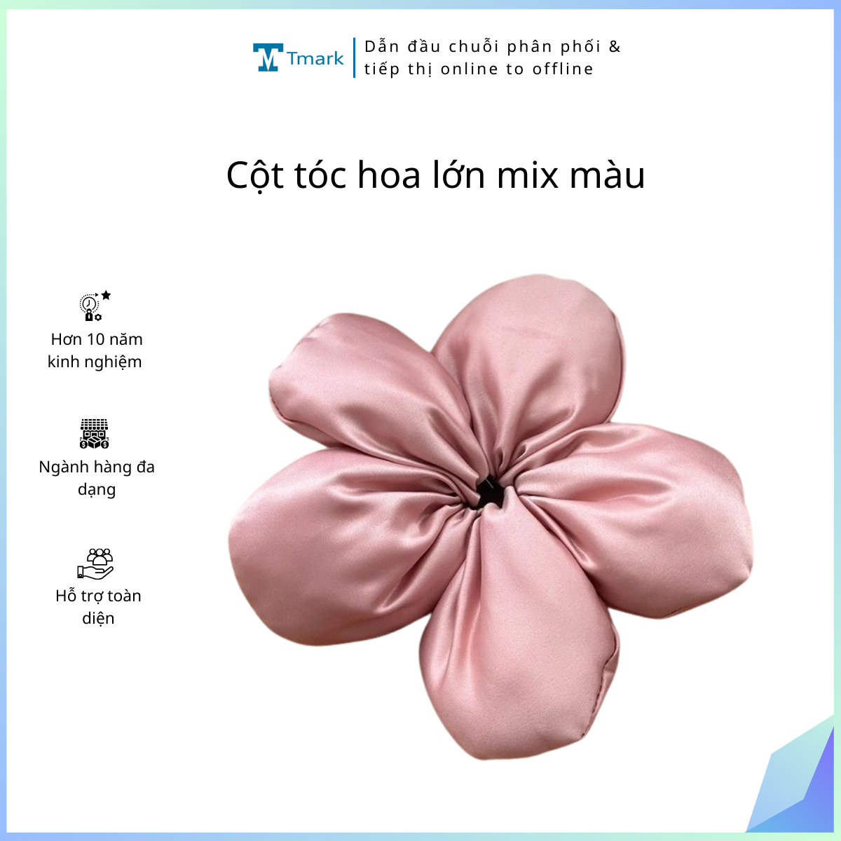 Cot-toc-hoa-lon-mix-mau-Kien-20-cai- Cột tóc hoa lớn mix màu (Kiện 20 cái) - Ảnh 1