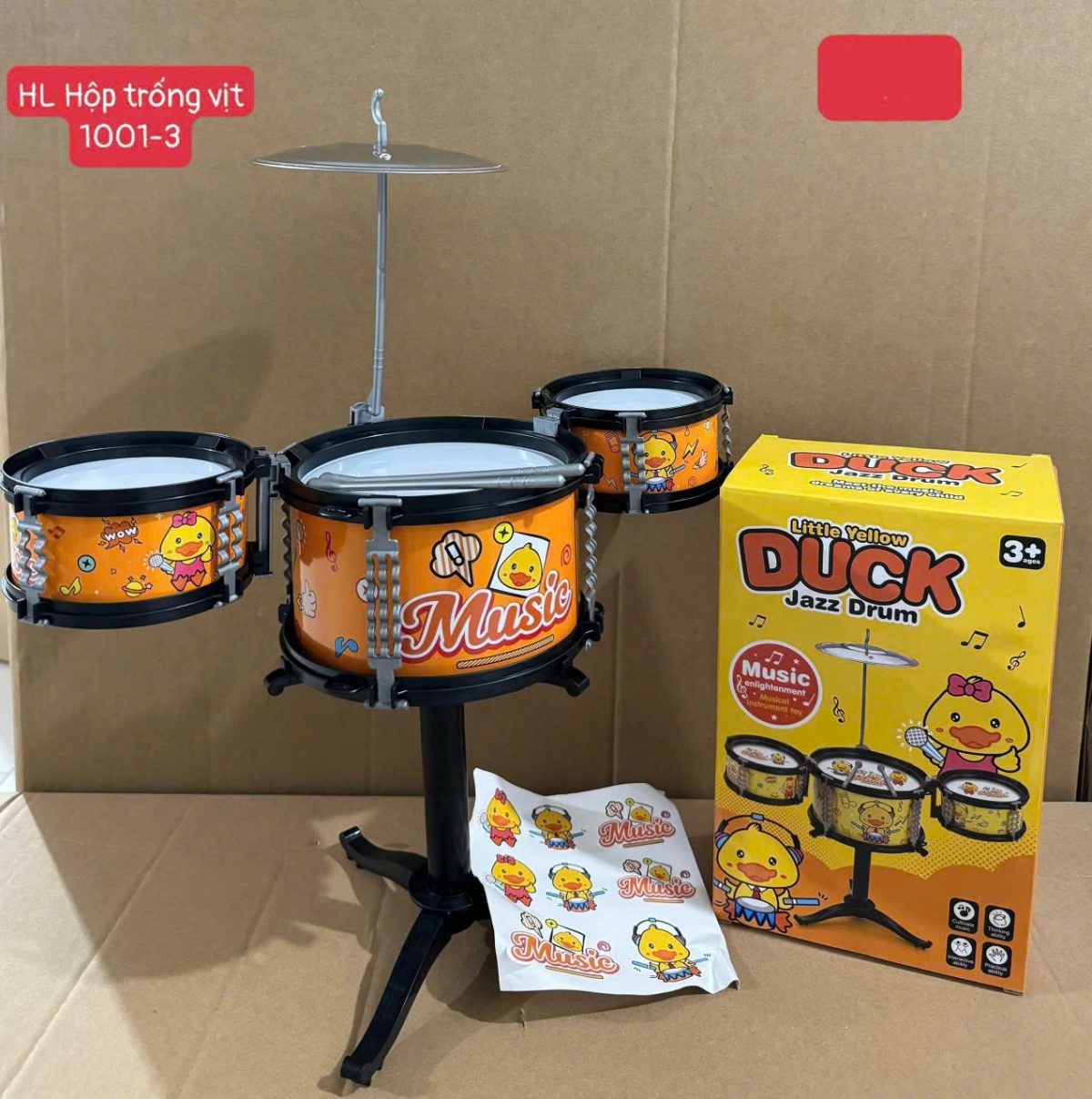 Đồ chơi trẻ em bằng nhựa:bộ trống (3 chi tiết), không dùng pin, KT(24*11)cm+/-10%, mới 100% - Ảnh 2