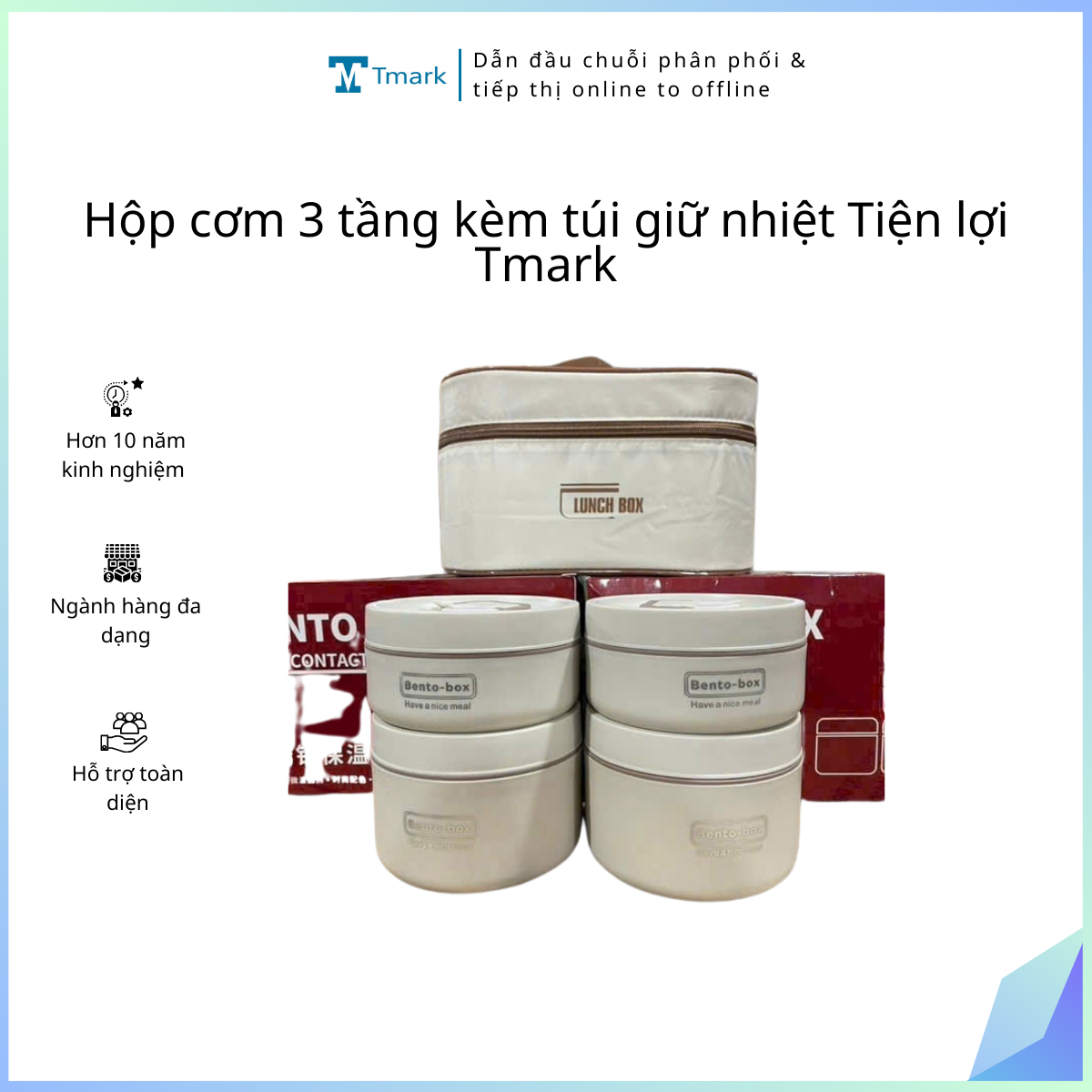 Hop-com-4-ngan-kem-tui-giu-nhiet-Tien-loi-Tmark-Kien-40-bo- Hộp cơm 4 ngăn kèm túi giữ nhiệt Tiện lợi Tmark ( Kiện 40 bộ) - Ảnh 1