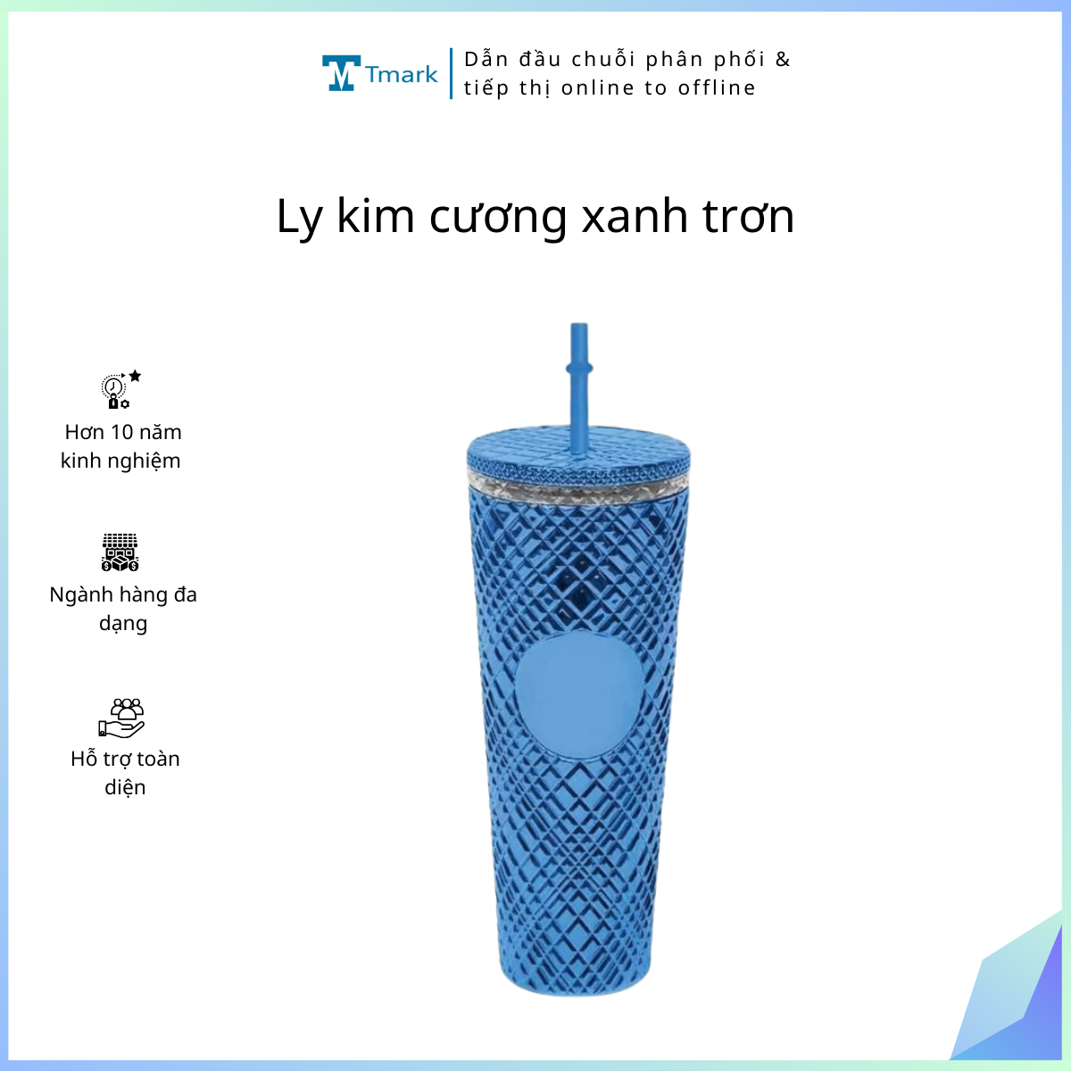 Ly-kim-cuong-xanh-tron-Kien-40-cai- Ly kim cương xanh trơn ( Kiện 40 cái) - Ảnh 1