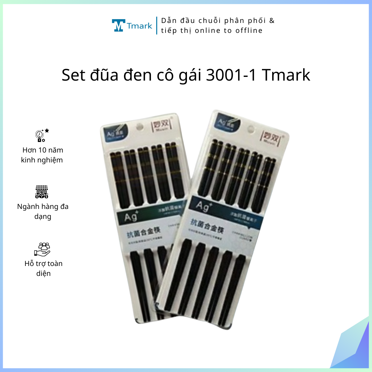 Set-dua-den-co-gai-3001-1-Tmark-Kien-100-set- Set đũa đen cô gái 3001-1 Tmark (Kiện 100 set) - Ảnh 1