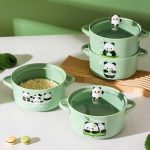 Thố sứ tròn họa tiết gấu trúc (Kiện 40 cái)