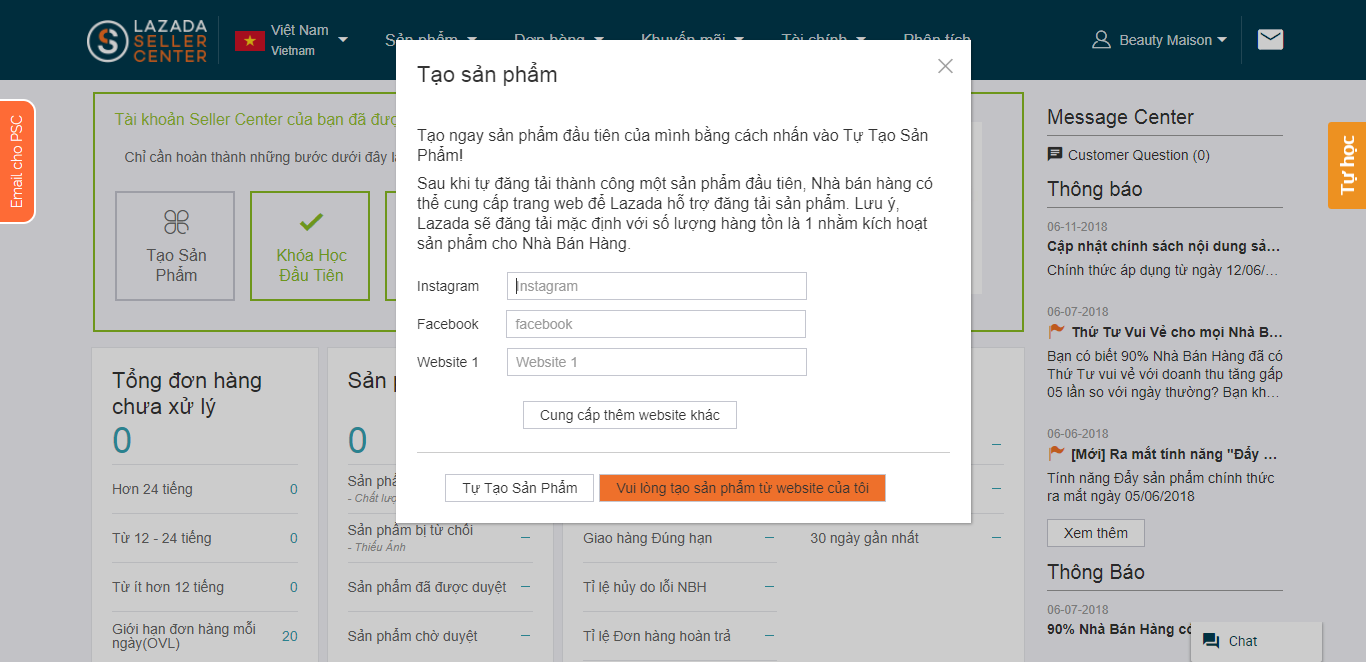 bán hàng trên Lazada