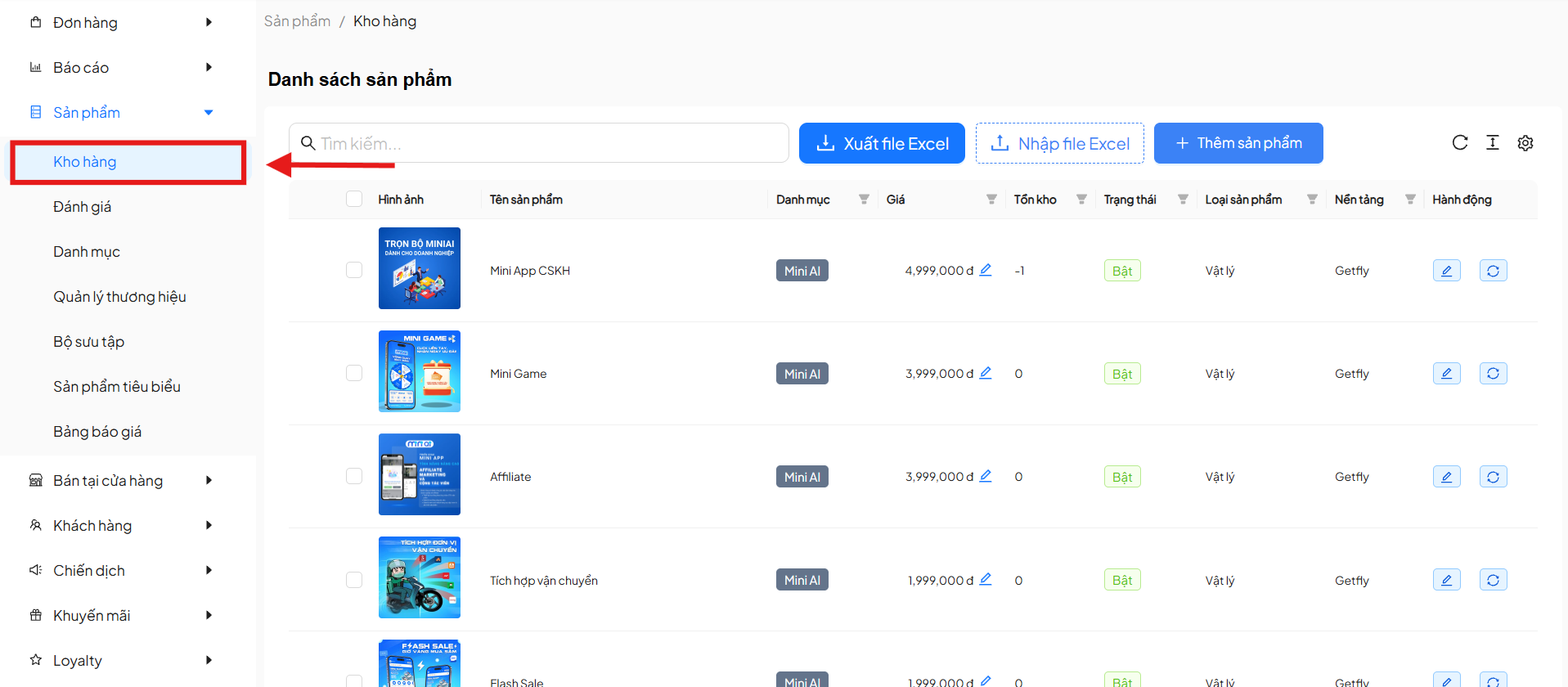 sử dụng mini app