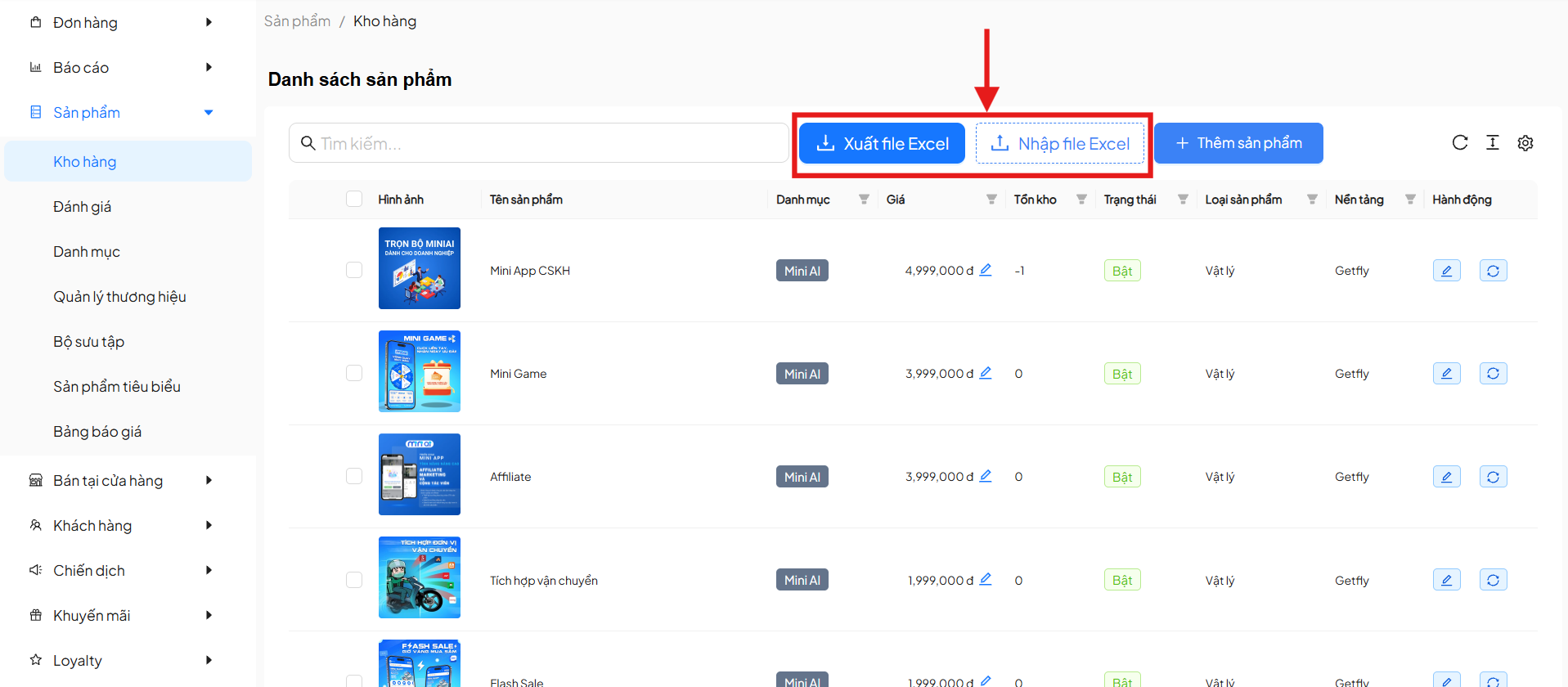 sử dụng mini app