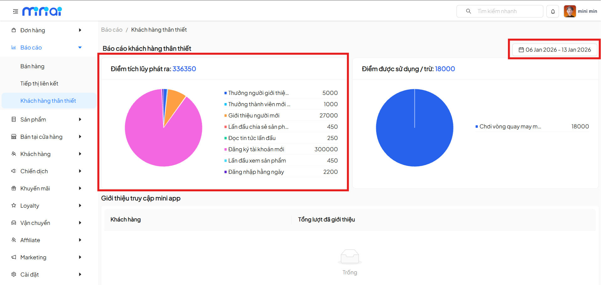 sử dụng mini app