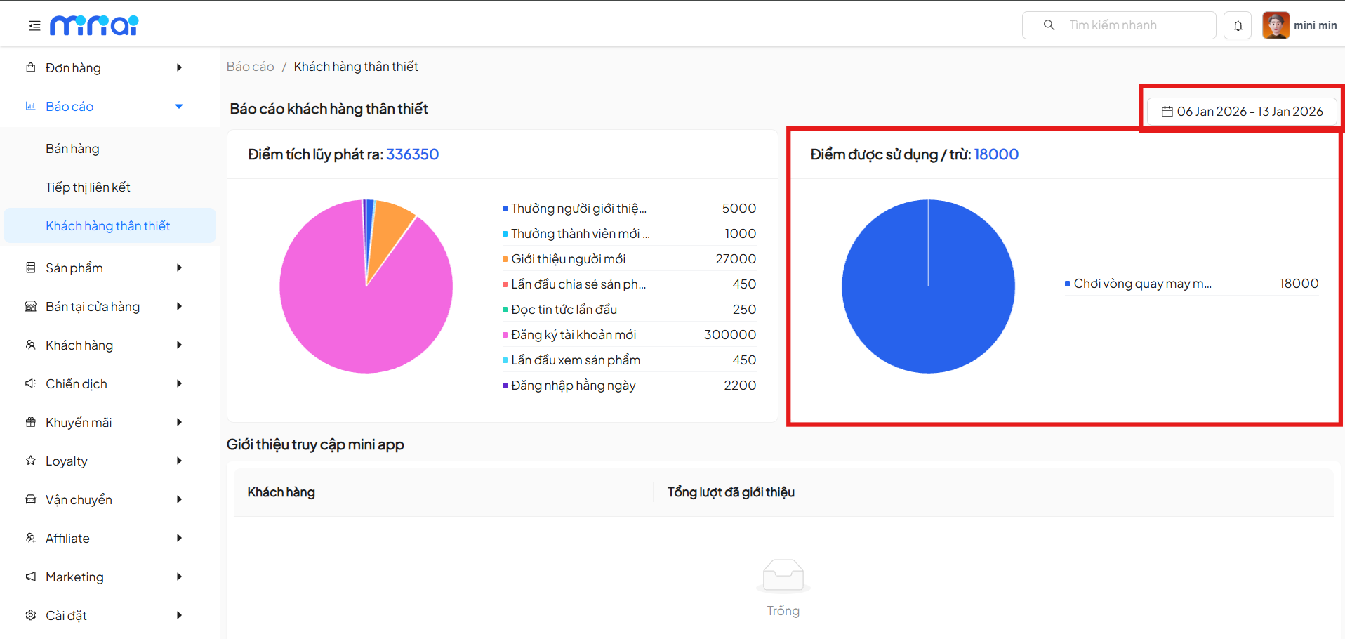 sử dụng mini app