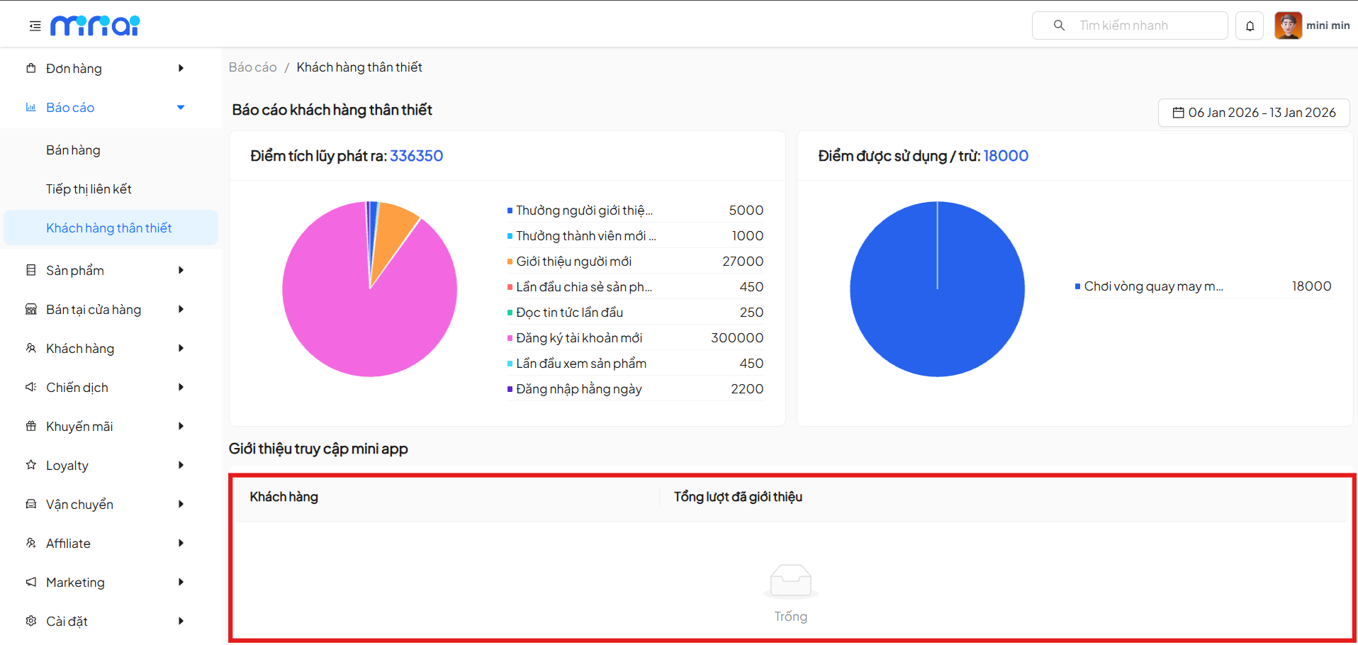 sử dụng mini app