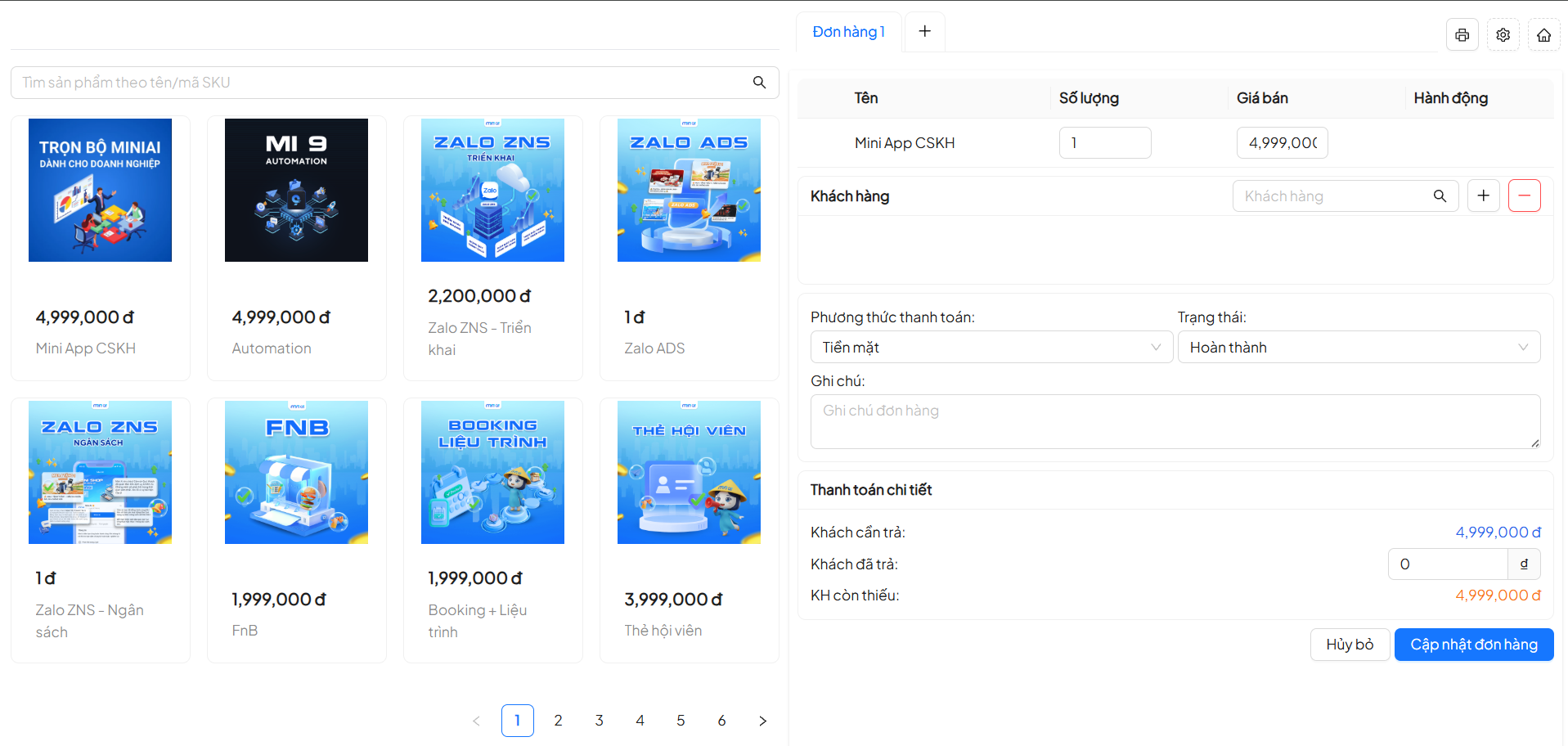 sử dụng mini app
