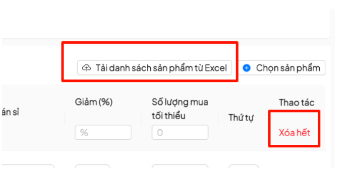 tạo bảng báo giá trên MiniApp