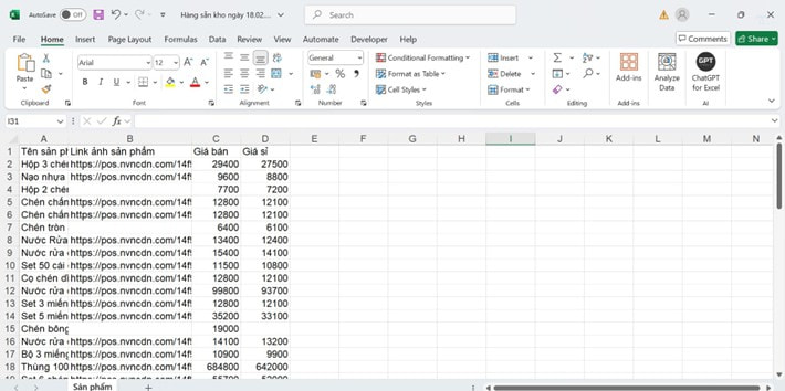 tạo file báo giá