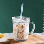 Ly thủy tinh chia vạch kèm ống hút (Kiện 60 cái)(Hàng nguyên kiện)