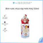 Bình nước nhựa nắp Hello Kitty 550ml (Kiện 100 cái)