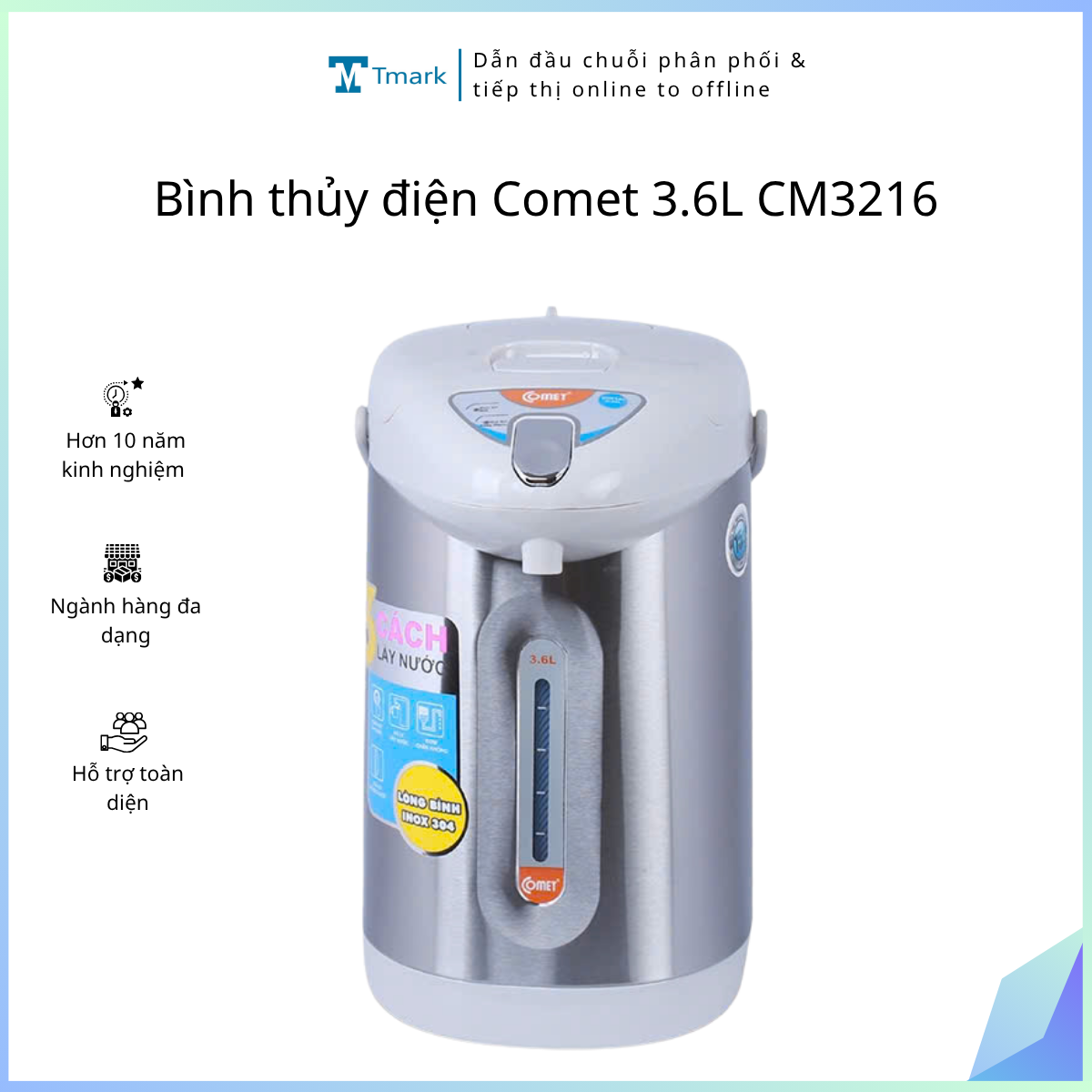 Binh-thuy-dien-Comet-3-6L-CM3216-Kien-6-cai- Bình thủy điện Comet 3.6L CM3216 (Kiện 6 cái) - Ảnh 1