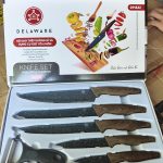 Bộ dao kèm dụng cụ gọt vỏ bằng thép không gỉ 6 món Delaware (Kiện 20 bộ)