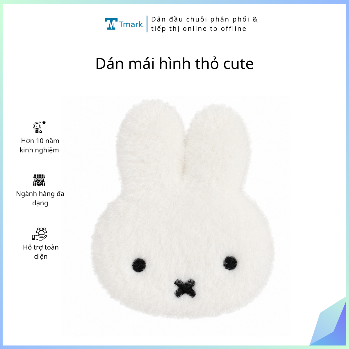 Dan-mai-hinh-tho-cute-lo-50-cai- Dán mái hình thỏ cute (lố 50 cái) - Ảnh 1