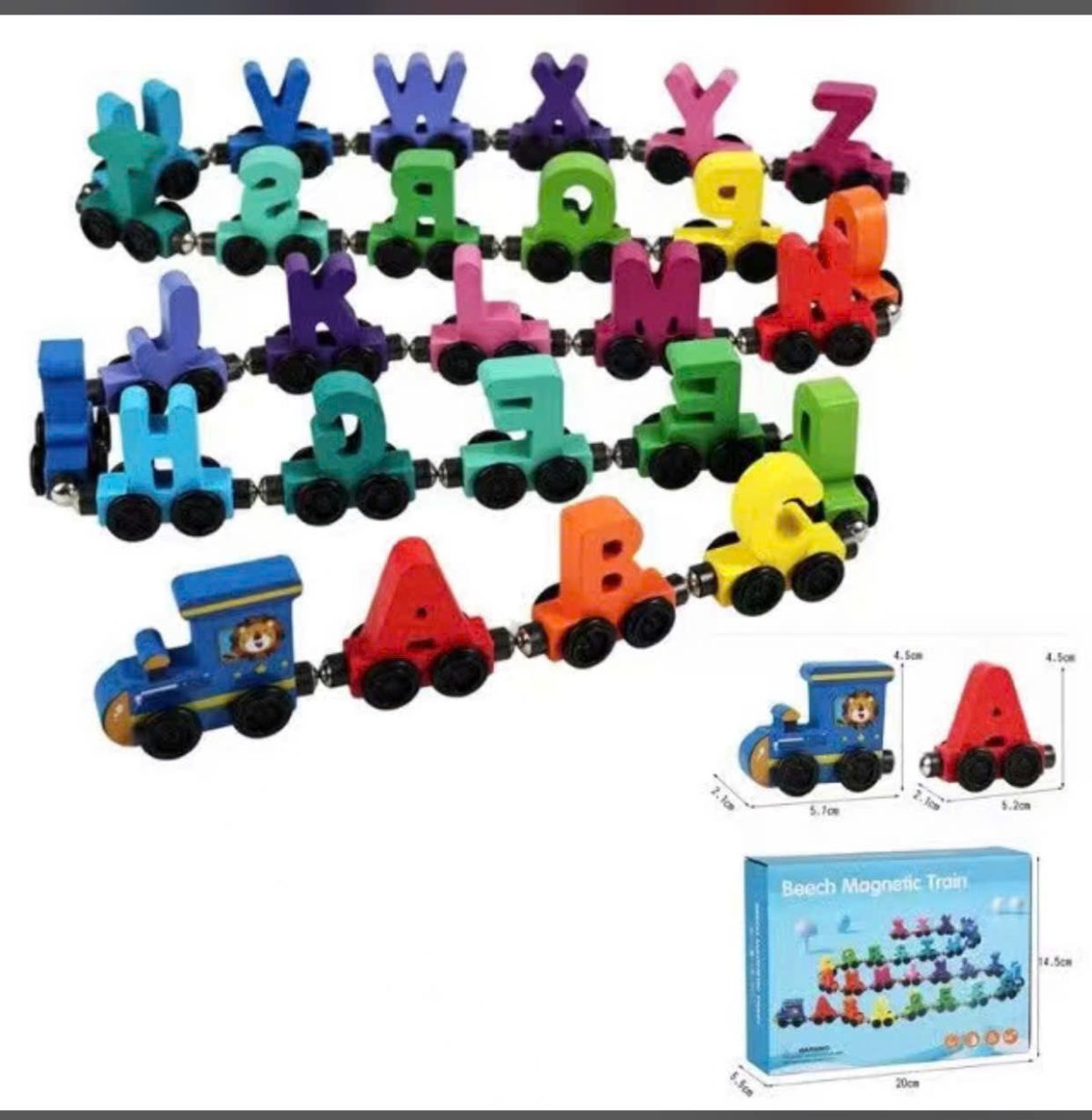 Đồ chơi - Hộp tàu kéo chữ 27 toa ( Kiện 48 cái) - Ảnh 2