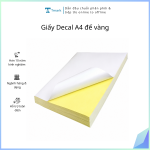 Giấy Decal A4 đế vàng (100 tờ/ xấp)